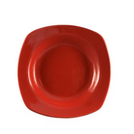 Square Pasta Bowl Red 22oz 11 1/2"