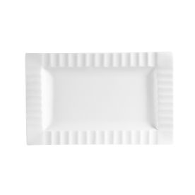 Rect. Platter W/ Striped Rim 12"