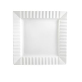 Square Plate W/ Striped Rim 12 1/4"