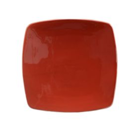 Square Flat Plate Red 6 7/8"