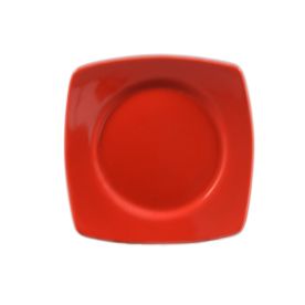 Round In Square Plate Red 6 7/8"