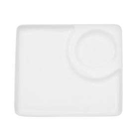 Square Plate W/ Round Compartment 9"