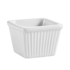 Ramekin Square Fluted 6oz PW 3 3/8"