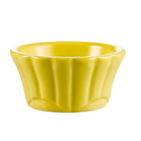 Floral Ramekin 4oz Yellow 3 1/2"