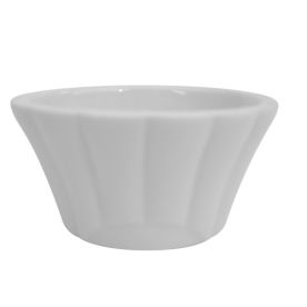 Floral Ramekin 4oz White 3 1/2"