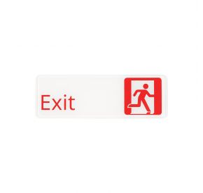 9"x3"H Compliance Sign "Exit" White
