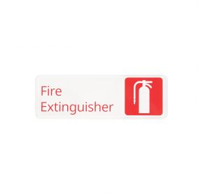 9"x3"H Compliance Sign "Fire Extinguisher" White