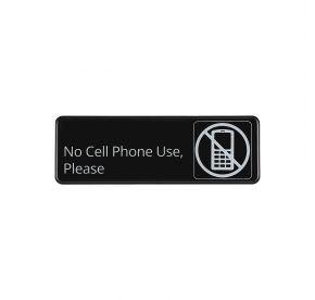 9"x3"H Compliance Sign "No Cell Phone Use, Please"