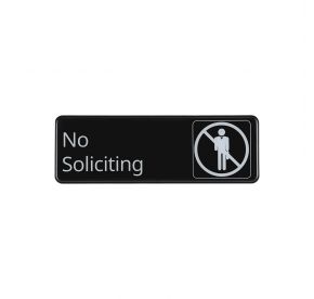 9"x3"H Compliance Sign "No Soliciting"