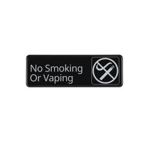 9"x3"H Compliance Sign "No Smoking or Vaping"