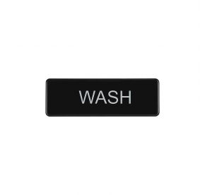 9"x3"H Compliance Sign "Wash"