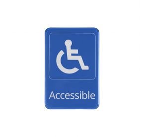 6"x9"H Compliance Sign Wheelchair "Accessible" Blue