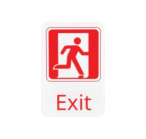 6"x9"H Compliance Sign "Exit" White
