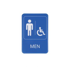 6"x9"H Compliance Sign "Men" Blue