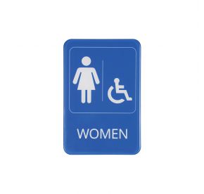 6"x9"H Compliance Sign "Women" Blue