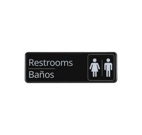 Spanish/English 9"x3"H Compliance Sign "Restrooms"