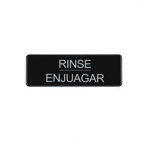 Spanish/English 9"x3"H Compliance Sign "Rinse"