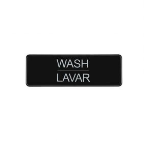 Spanish/English 9"x3"H Compliance Sign "Wash"