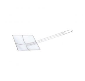 7" Nickel-Plated Metal Mesh Skimmer Square