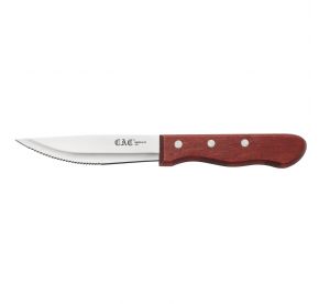 Knife Steak Pointed Tip Red Wood Handle 4-3/4"
