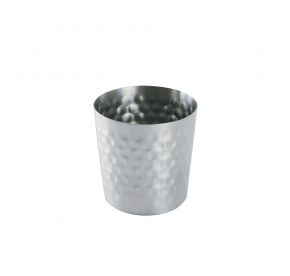 Mini Stainless Steel Fry Cup 3-1/2"Dia x 3-1/2"H Hammered