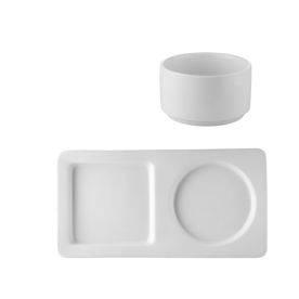 Soup & Salad Bowl Platter Set 28oz [Bowl 5 3/8" I Platter 12 3/4"]
