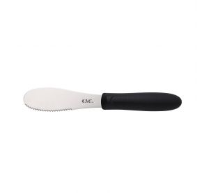 3-7/8" Blade Stainless Steel Serrated Spreader Black Plastic Handle