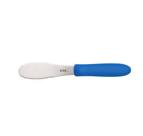 3-7/8" Blade Stainless Steel Serrated Spreader Blue Plastic Handle