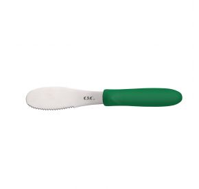 3-7/8" Blade Stainless Steel Serrated Spreader Green Plastic Handle