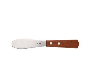 3-3/4" Blade Stainless Steel Serrated Spreader Wood Handle