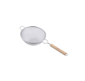 Double Mesh Strainer SS with Wood Handle 10-1/4"Dia