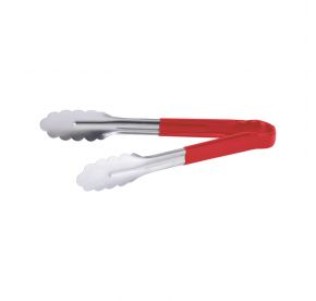 10" Stainless Steel Tong w/ Red Handle