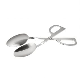 Tong 18/8 Stainless Steel Scissor Double Spoon 10"