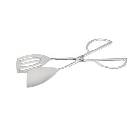 Tong 18/8 Stainless Steel Scissor Slotted/Solid Spatula 10"