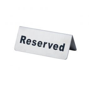 Stainless Steel Table Tent Sign "Reserved" 