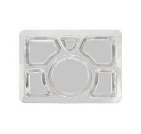 Stainless Steel Tray 6-Compartment W/ Round Center