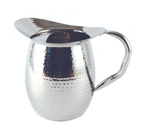 3 qt./96 oz. Hammered Stainless Steel Pitcher  W/ Ice Guard