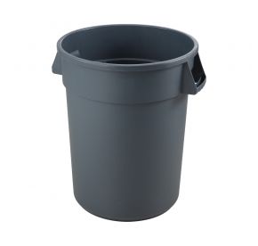 32 Gallon Round Commercial Trash Can Gray
