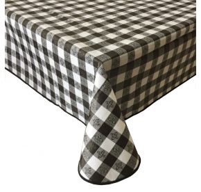 Table Cover Vinyl W/ Flannel Black 52x52"