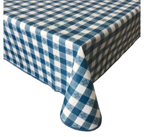 Table Cover Vinyl W/ Flannel Blue 70x52"