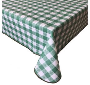 Table Cover Vinyl W/ Flannel Green 70x52"