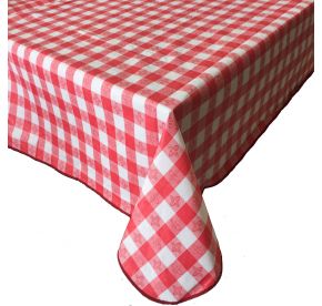Table Cover Vinyl W/ Flannel Red 90x52"