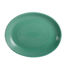 Coupe Oval Platter Green 12 3/4"