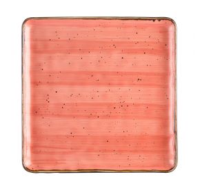 Square Plate Coral 12"