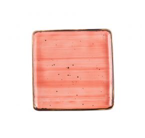 Square Plate Coral 6"