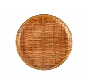Bamboo Grove Plate Round Wooden Brown 10"