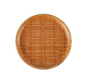 Bamboo Grove Plate Round Wooden Brown 8"