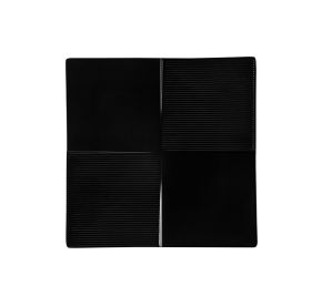 Plate Square 4-Section Textured Matte Black 9"