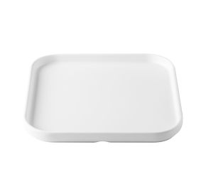 Hudson Plate Square Straight Side Matte White 6"