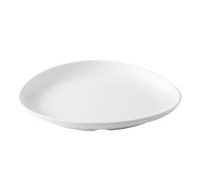Shelton Plate Triangular Coupe Matte White 8-7/8"